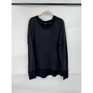 Athleta Coaster Luxe Recover Sweatshirt Women Large Tall Black Lounge Athleisure